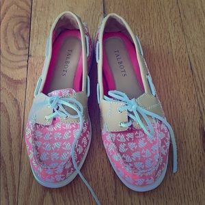 Talbots pink fish boat shoes